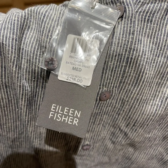 Eileen Fisher Gray Button-Down Dress - Picture 6 of 11